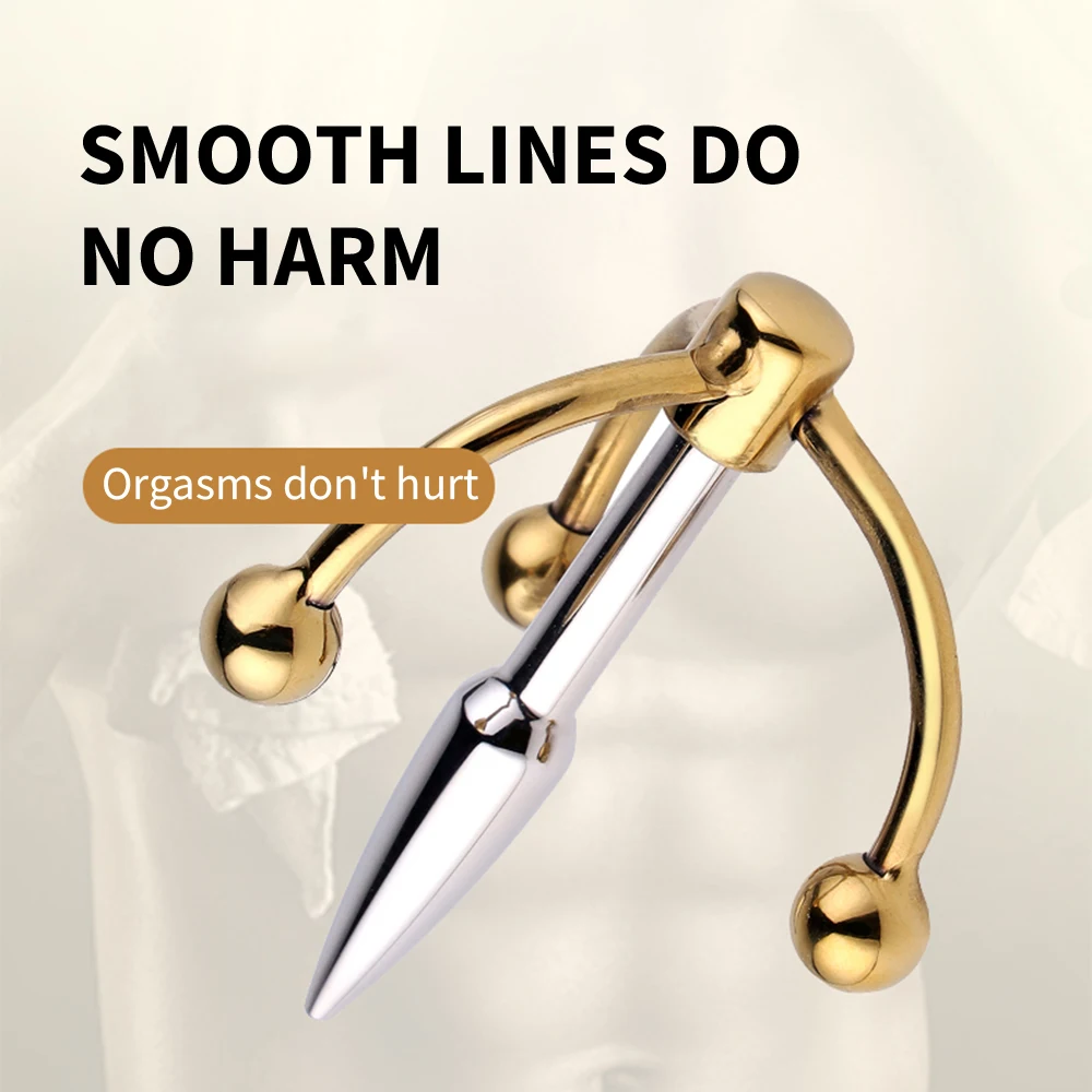 Stainless Steel Urethral Block Male Flirting Masturbation Expansion Massage Tools Sex Toys For Adults Men Metal Horse Eye Rod