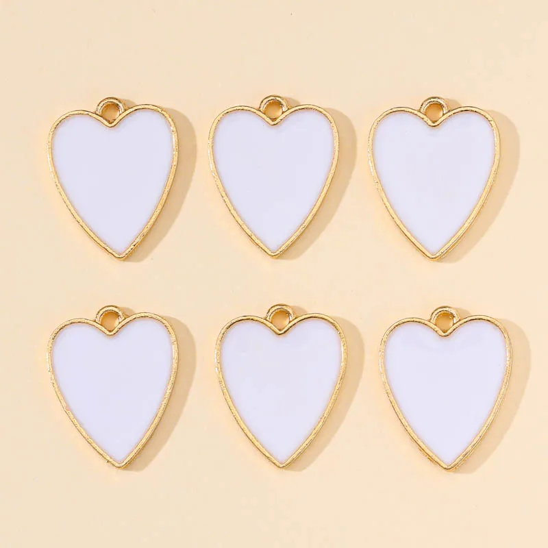 10 Stück 14x17mm 6 Farben Emaille Liebe Herz Charms Anhänger für DIY Schmuckherstellung Ohrringe Armband Halskette Zubehör Zubehör – Detail 4