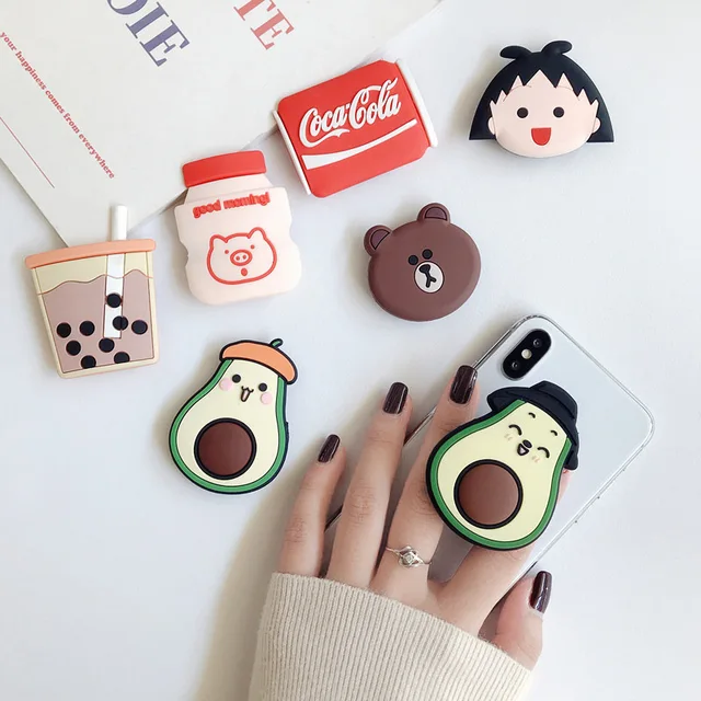 Cartoon Mobile Phone Bracket Detachable Sticker Animal Expanding Stand Finger Holder For iPhone Huawei Xiaomi Phone Accessories 3