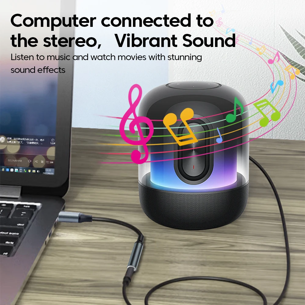 Universal USB to 3.5mm Audio Adapter - External Sound Card Converter for Headsets and Speakers