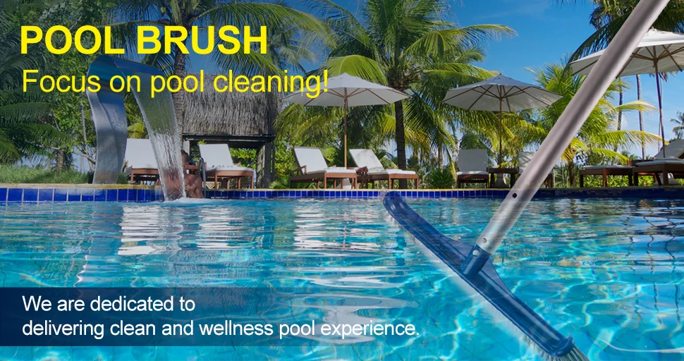 Description Picture 2 of itemPool Brush Head, 17" Pool Brushes for Cleaning Pool Walls, Curved Ends High-Efficiency Pool Scrub Brush, Nylon Bristles Brush