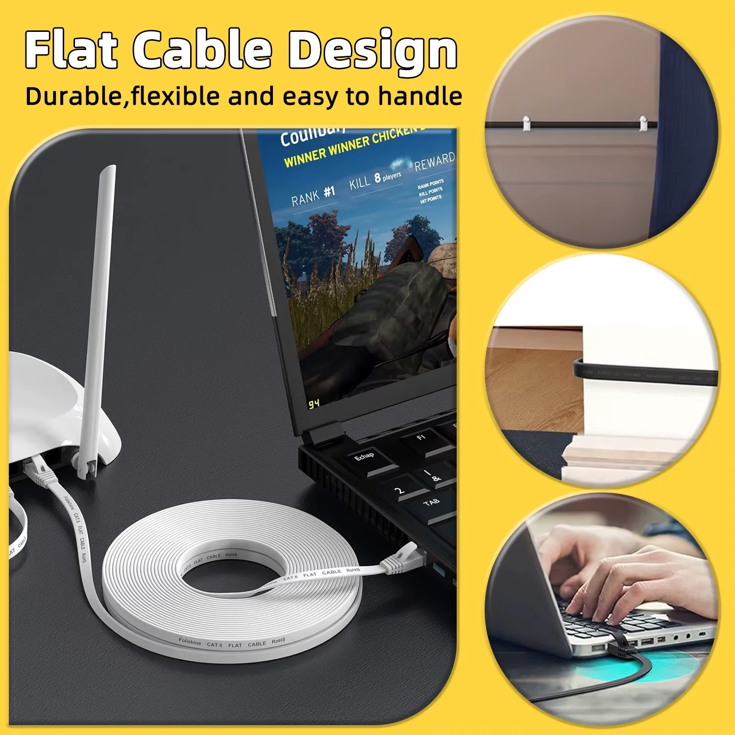 이더넷 케이블 Cat 6 플랫 UTP 네트워크 케이블 RJ 45 패치 LAN 케이블 1M 2M 3M 5M 10M 15M 20M TV 박스 PC PS 5 인터넷 케이블 CAT6