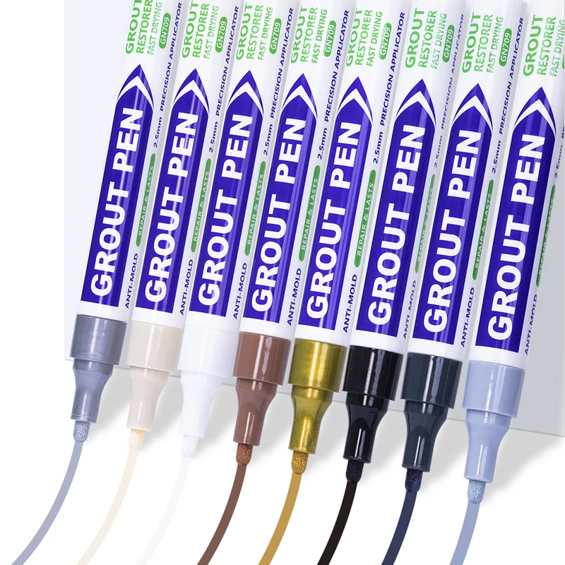 8color Waterproof Tile Marker Grout Pen Wall Seam Pen White Black Grey For Tiles Floor Bathroom Decontamination Seam Repair Tool multifunction pen