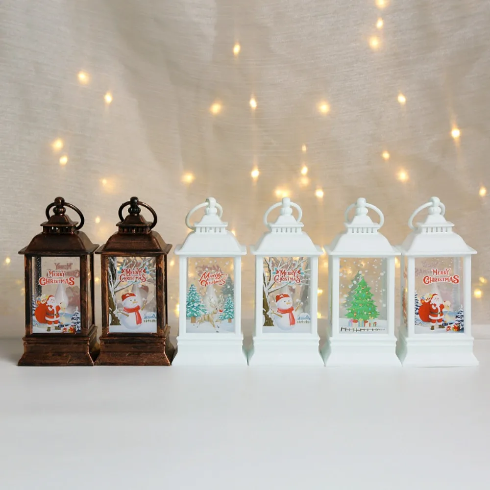 

Christmas Tree Christmas Wind Lamp Retro Santa Snowman Christmas Candlestick Lamp Atmosphere LED Santa Hanging lamp New Year