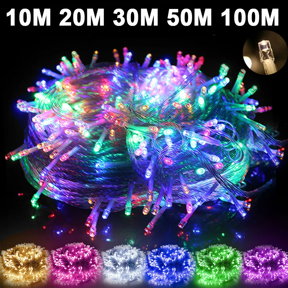 10M 20M 30M 50M 100M LED string Fairy lights holiday Wedding Christmas  Garland Light Outdoor Garden Christmas String Light