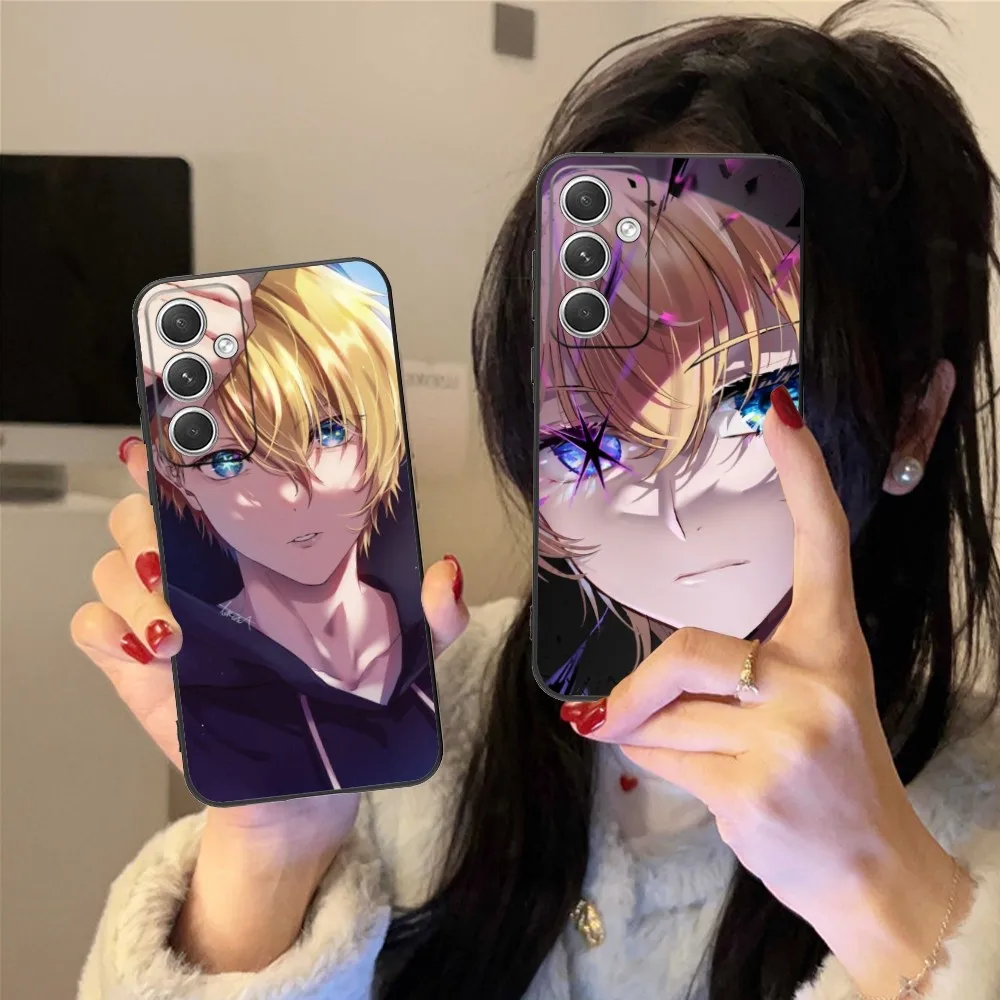 Oshinoko Hoshino Aqua Phone Case For Samsung Galaxy S24 S23 S22 S21 S20 S10 S9 Plus Fe Ultra Lite Black Soft Phone Cover Funda