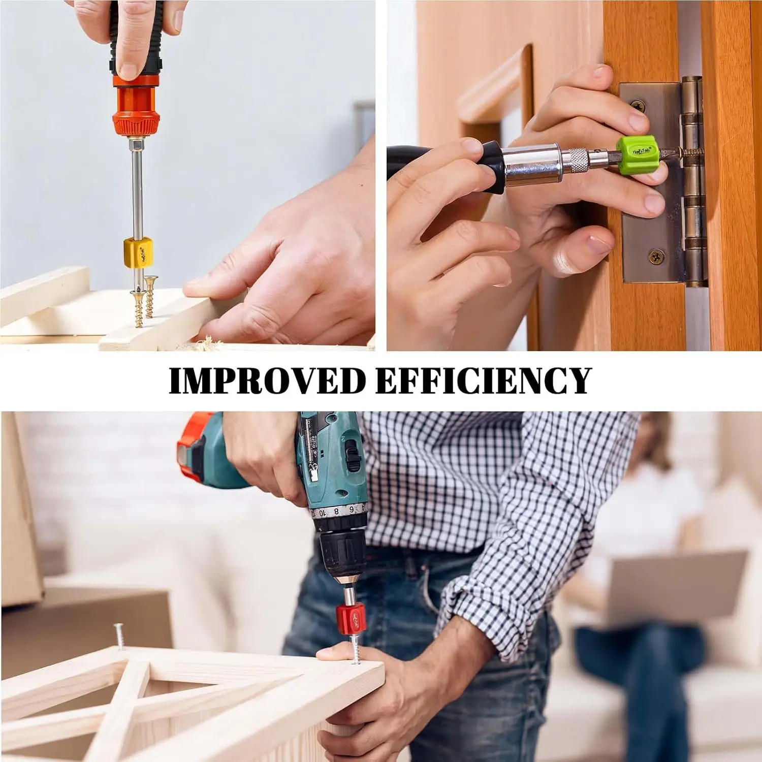 Magnetic Anti-Slip Silicone Screw Ring with Fast-acting Magnetizer/Demagnetizer Function for Screwdrivers and Power Bits