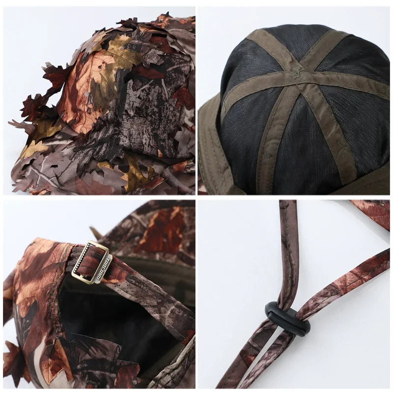 Hunting Fishing Camouflage Snapback Sun Hat Summer Gorras Men Women CS Airsoft Hiking Sports Baseball Cap Breathable Boonie Hat