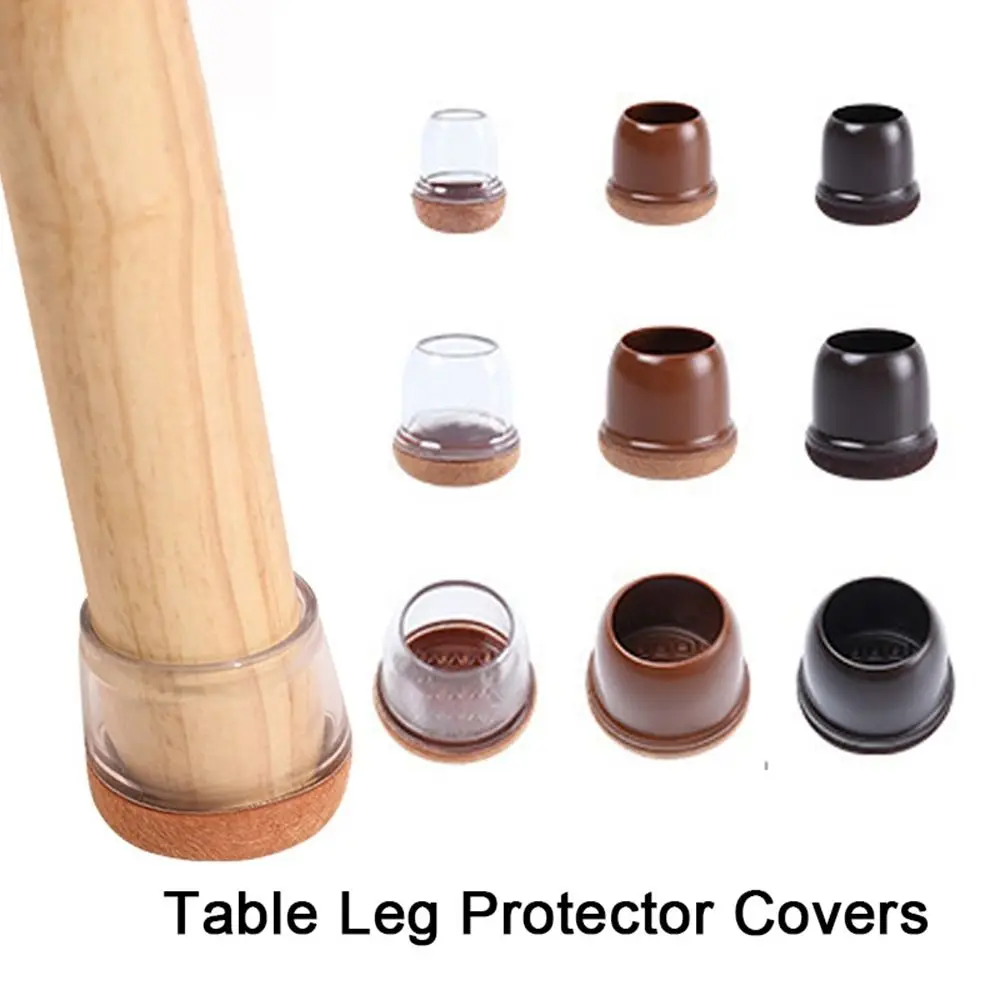 Premier TPE Non-Slip Table Leg Protectors with Felt Floor Pads, Set of 4