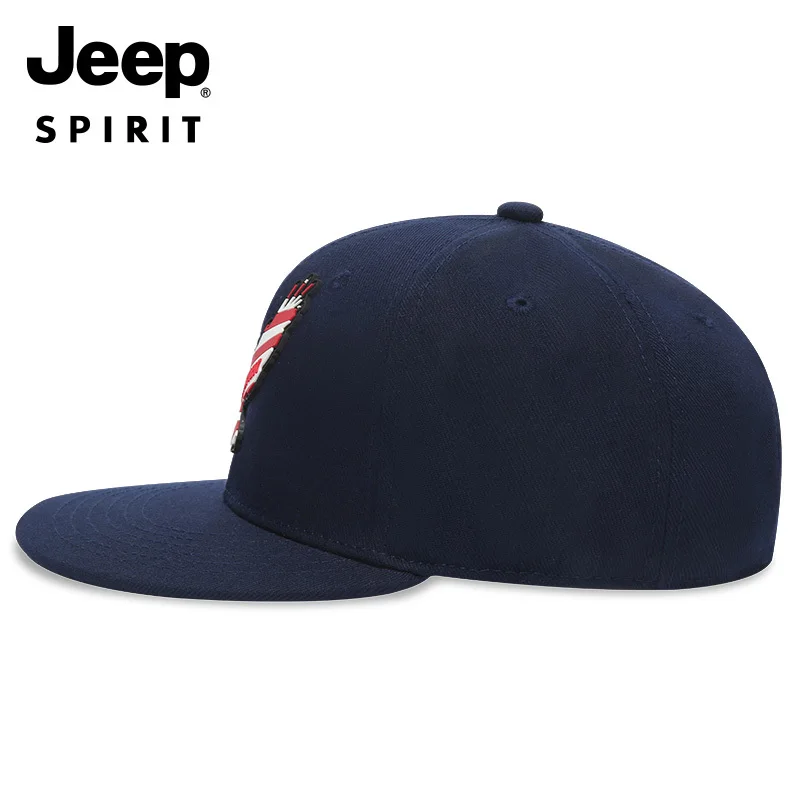 Jeep 남성용 플랫 브림 캡 야구 모자 트럭 운전사 모자 골프 모자 러닝 캡 하이킹 모자 아웃도어 캡, 자외선 차단, 조절 가능한 핏