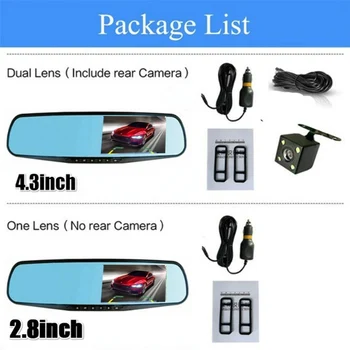 Full HD 1080P Dash Camera Dual Lens Driving Recorder Car DVR Speedcam Rearview Mirror Camera Radar Detector Auto Video Recorder 6