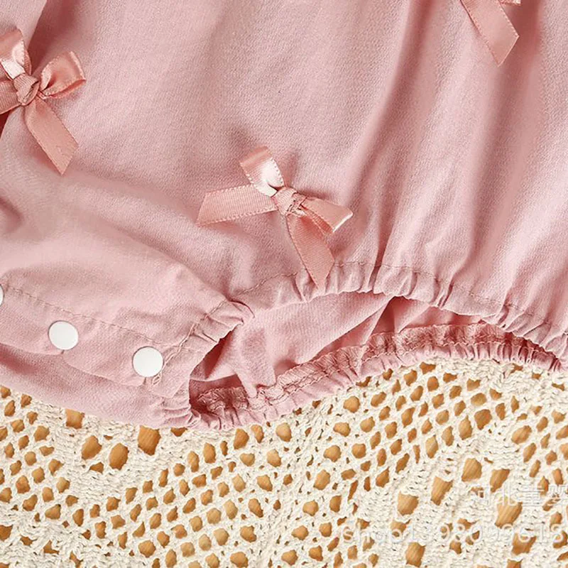 Summer Baby Girls Bodysuit One Piece Peter Pan Collar Infant Outfit