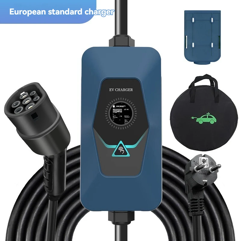 

8A 10A 12A 16A 32 Amp 7Kw Ac Ev Car Charger 32A Adjustable Type 2 Home Ev Portable Charger For Song Aion Y