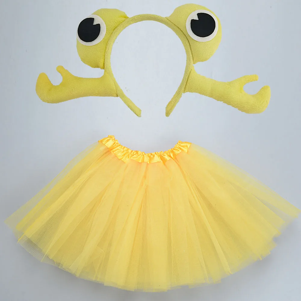 Cartoon Kids Children Animal Fish Crab Headband Tutu Skirt Tie Tail Party Gift Birthday Halloween Costume Cosplay animal cosplay costume