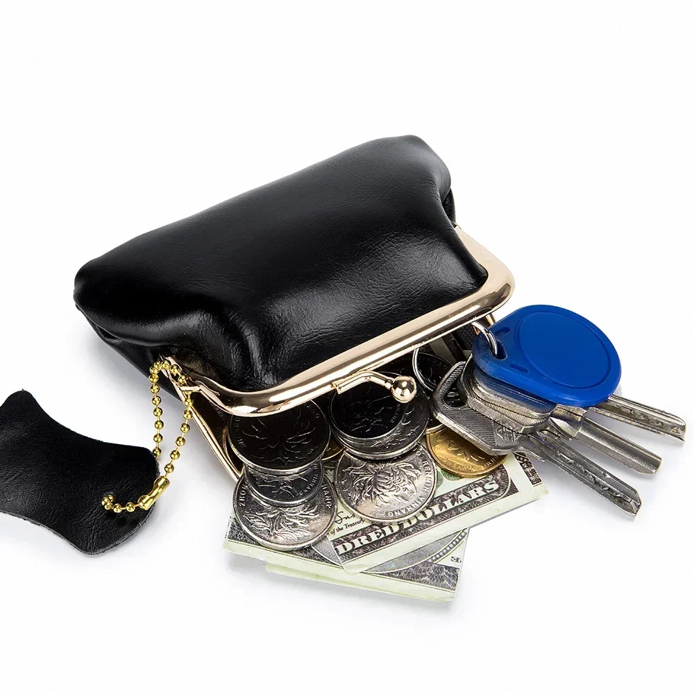 Women Small Coin Purse Genuine Cow Leather Ladies Fashion Card Holder Wallets Small Purses Elegant Bags