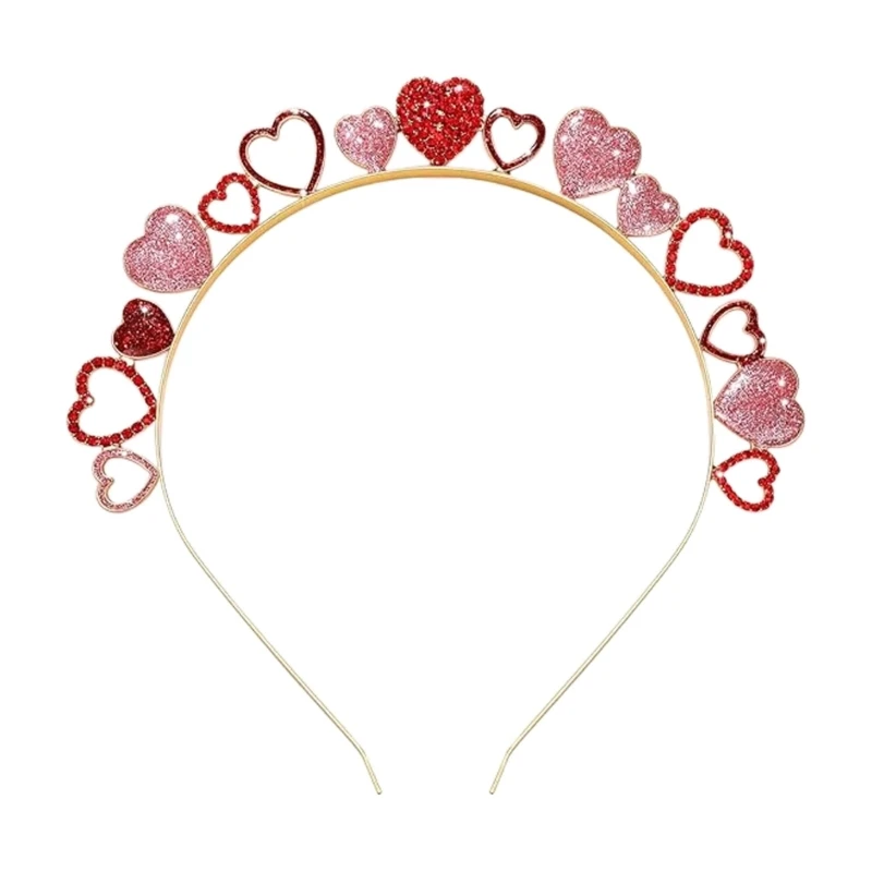 

Unique Heart Hairband Valentines Day Headband for Girls Fashion Performances Show Wedding Party Jewelry