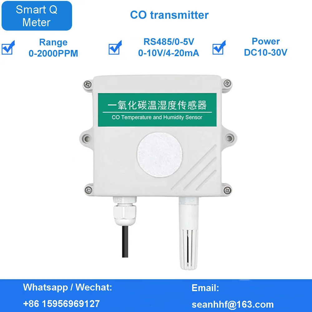 3-in -1 temperature and humidity CO sensor detector 485 industrial grade natural gas soot concentration detector