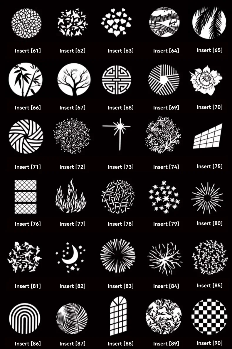 OT1 Graphic Cards for Snoot Optical Condenser Background Projection Graphic 10pc