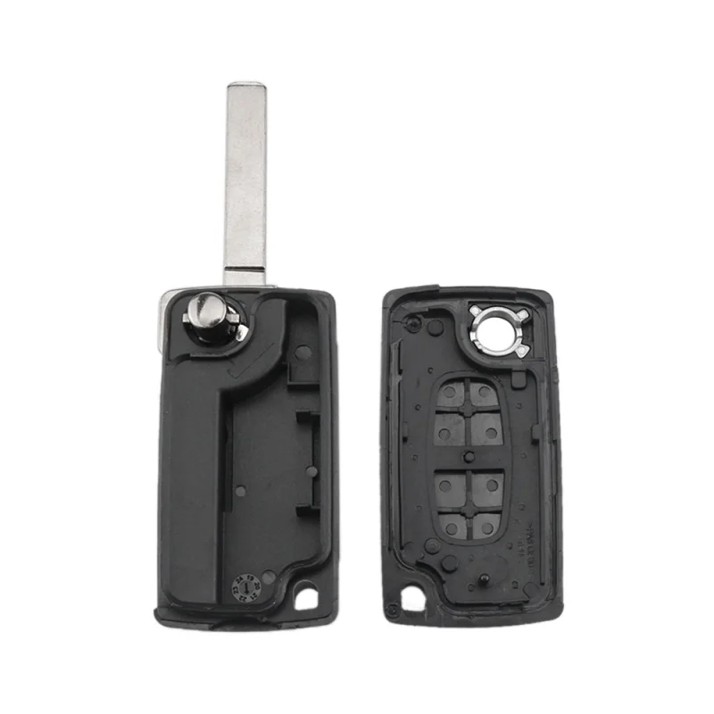 DUDELY 2 Buttons Folding Car Key for Peugeot 308 207 307 3008 5008 807 Expert Partner Citroen C3 Picasso C-Crosser C2 C3 C4 C8