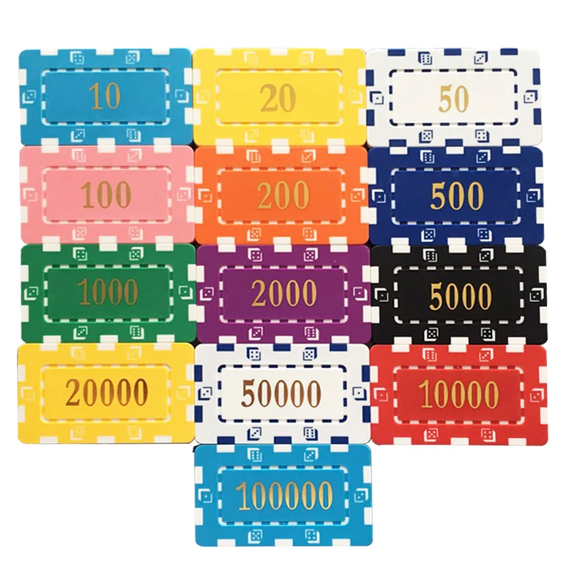 

10PCS/Lot High-quality Special Square Type Large Square Chip Set Chips Currency Hold'em with Custom Mahjong ABS Chips Poker Chip