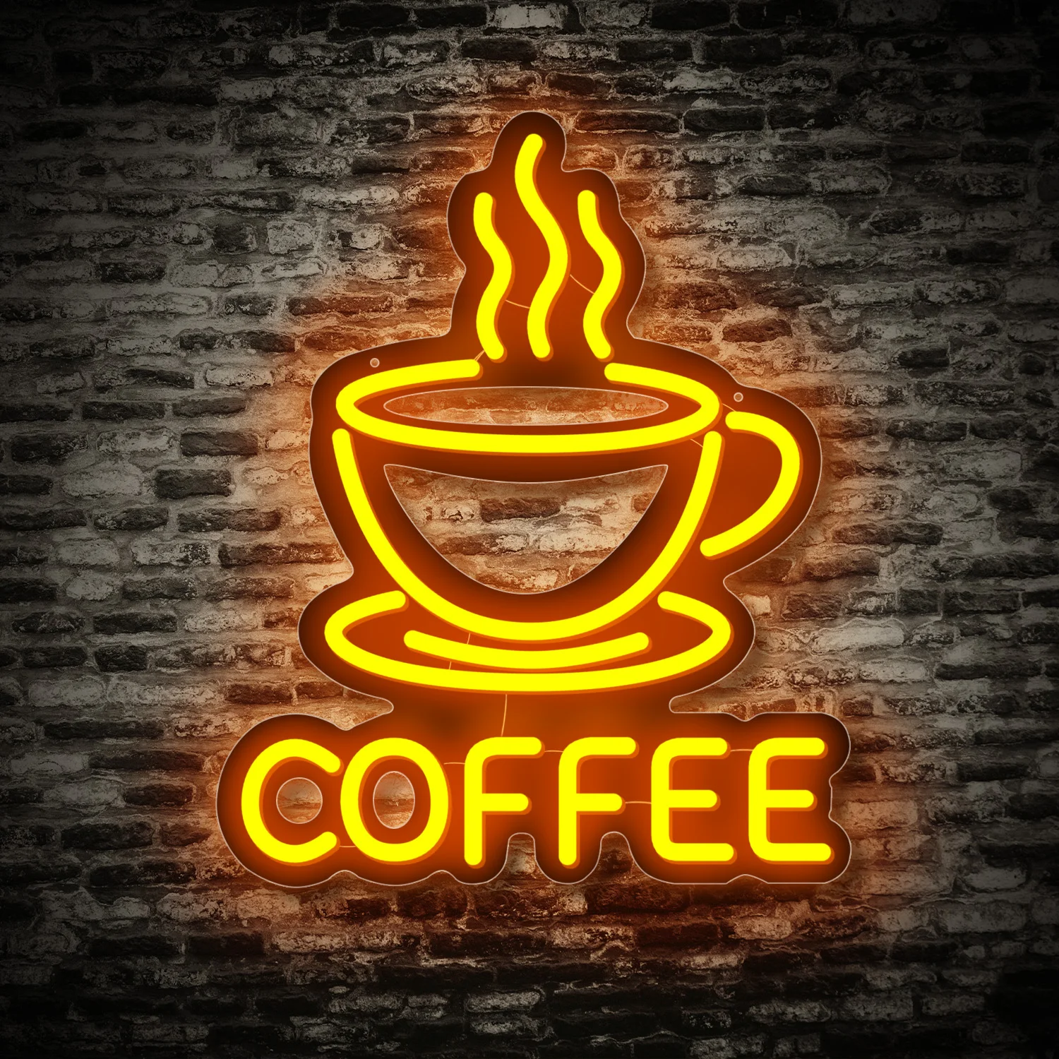 1 pc Bright coffee LED neon sign decoration, used for wall coffee neon signs in coffee bars, coffee shops, and home decor