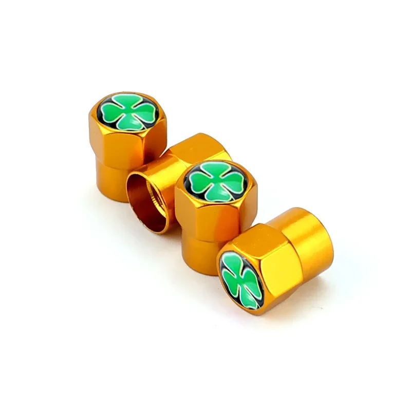 Four Leaf Clover Wheel Tire Valve Caps - Premium Design