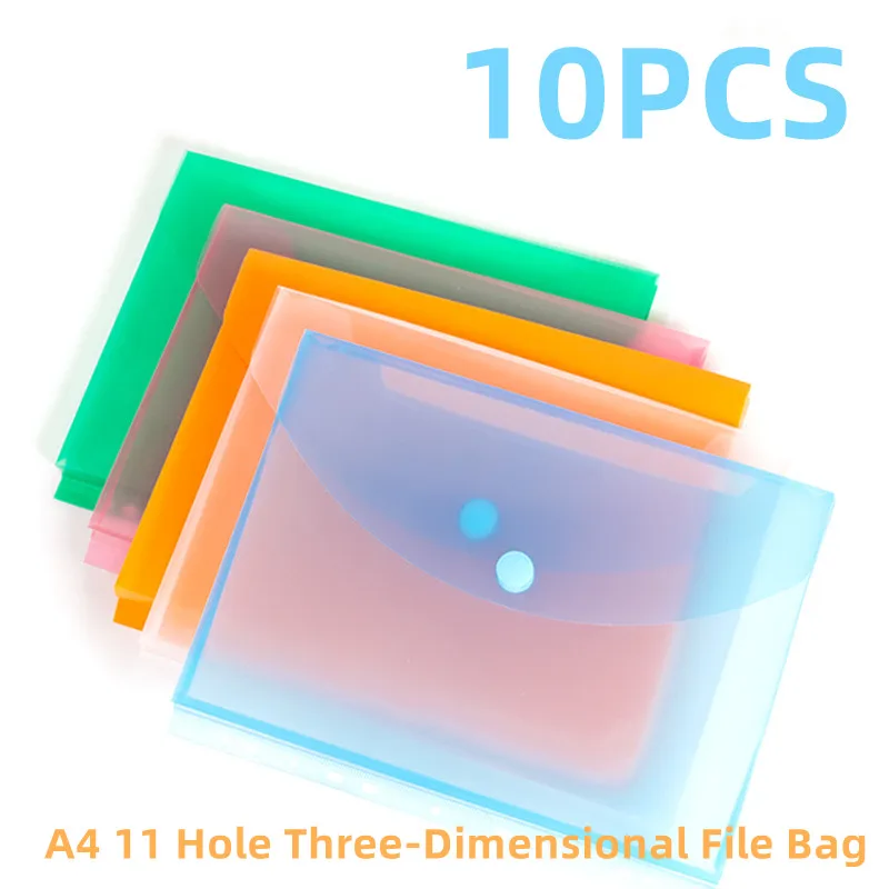 

A4 10PCS Stereoscopic 11 Hole File Bag with Large Capacity Waterproof Storage Bag Desk Organizer