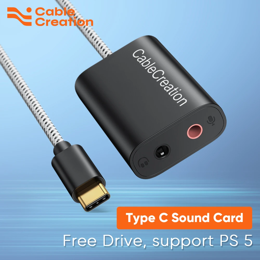Cablecreation Sound Card Usb C External Jack 3.5mm Type-c Audio Adapter  Microphone For Laptop Headset Ps4 Macbook Computer - Converters - AliExpress