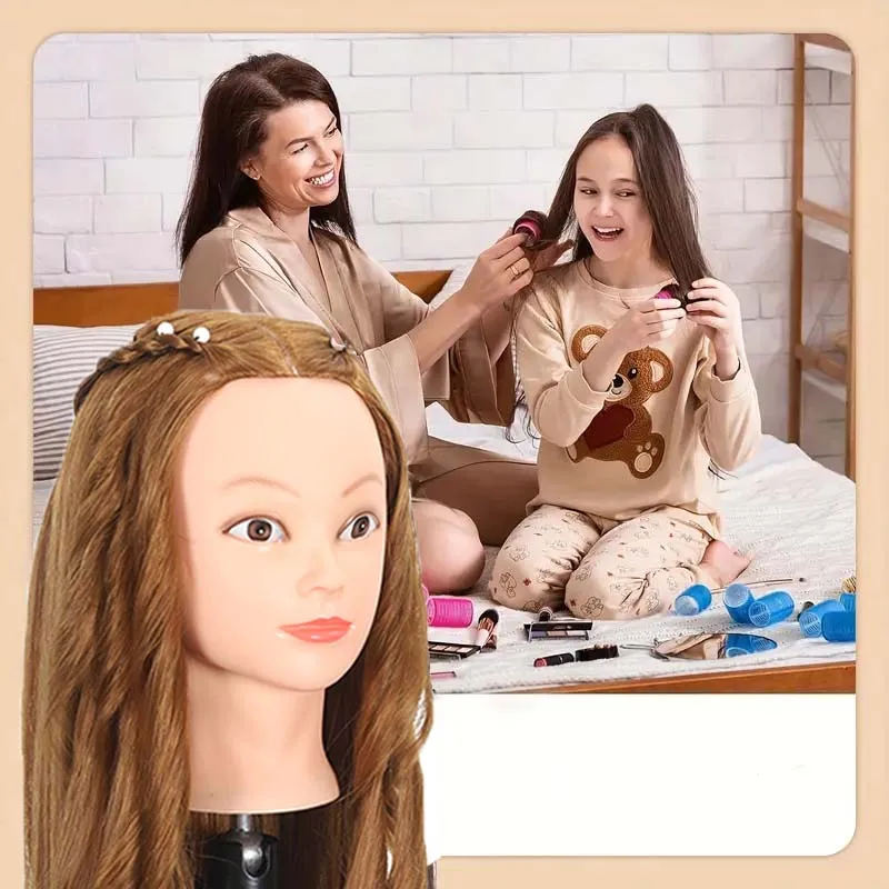 رأس عارضة أزياء من الشعر البشري الحقيقي لعام 100%...