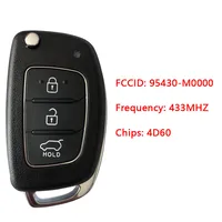 รีโมทคอนโทรลกุญแจรถอัจฉริยะ CN020116 M0000 95430-M0000มีรีโมทสำหรับ Hyundai creta 2016กุญแจพับได้มี80BIT 4D60 433MZ