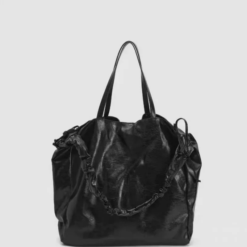 Retro Large Capacity Tote Bag Women's Simple Shoulder Casual Fashion Sensation Underarm Bag Autumn Winter New Style