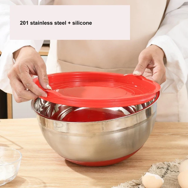 Stainless Steel Mixing Bowls - Comes with lids and a non slip base