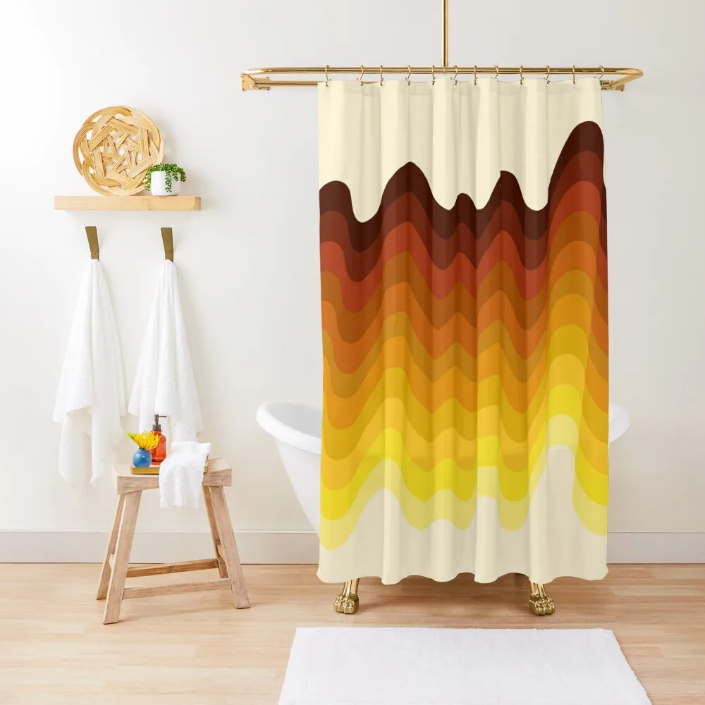 

Retro Ripple Shower Curtain Shower Set For Bathroom Bathroom Box Window Elegant Bathroom Curtain