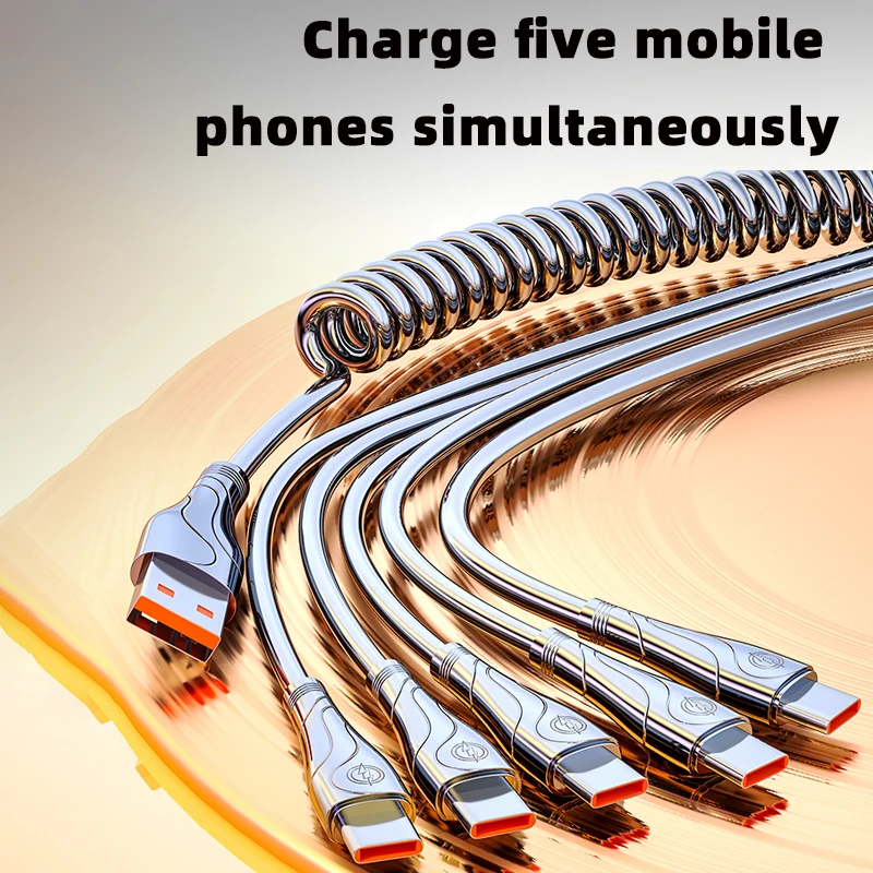 كابل بيانات زنبركي من النوع C مثبت على السيارة، كا...