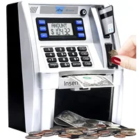 Electronic Piggy Bank ATM Password Money Box Cash Coins Saving Box ATM Bank Safe Box Automatic Deposit Banknote Christmas Gift 1