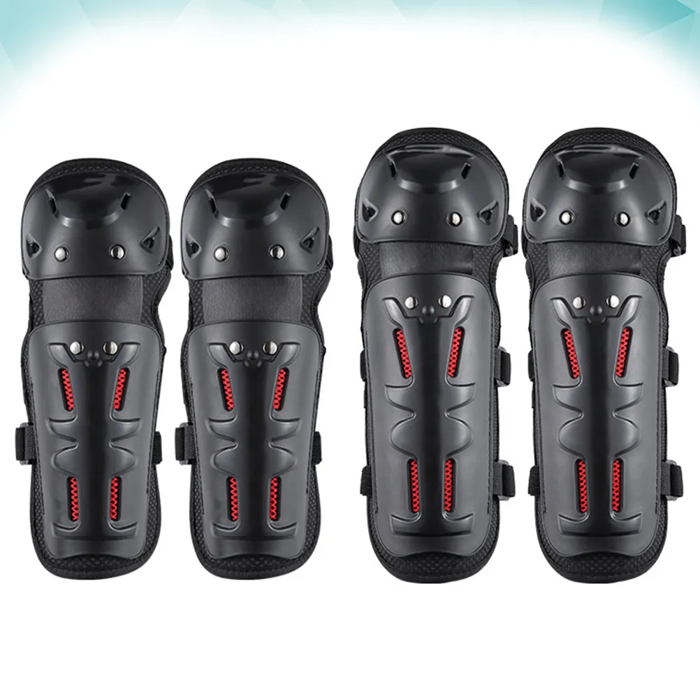4Pcs 성인용 라이딩 프로텍터 세트 무릎 팔꿈치 보호대 Pe Eva 통기성 충격 방지 내마모성 야외 오토바이 사이클링 스포츠