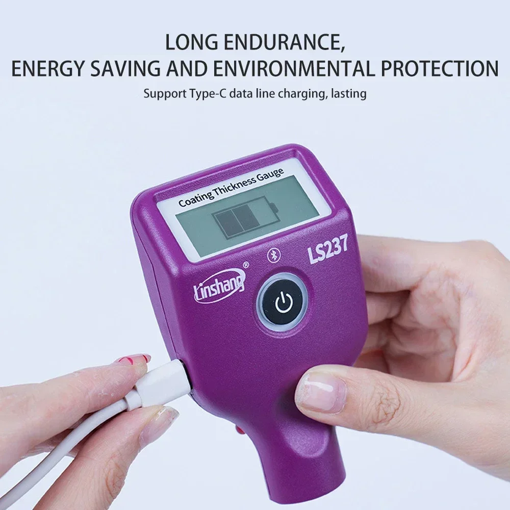 Linshang Car Paint Thickness Gauge LS237 Checking Auto Coating Identify Ferrous Putty Rotatable Screen Paint Coating Meter Paint Thickness Gauge Thickness Gauge