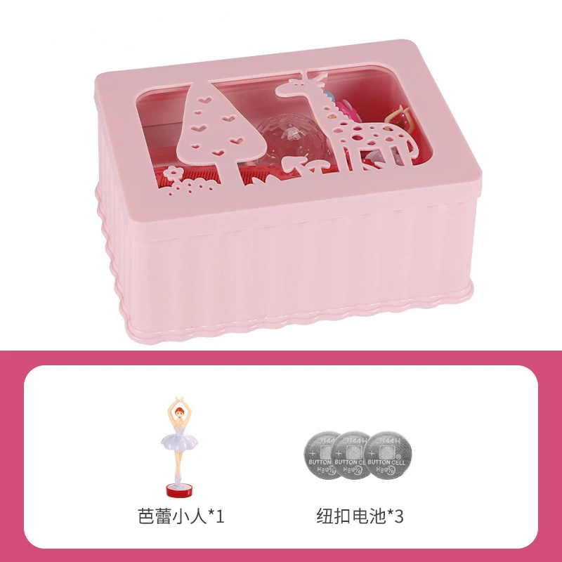 Pink Dancing Girl Music Box Jewelry Storage Organizer Music Box Ornaments Home Decor
