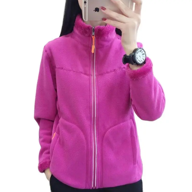 

Autumn Winter 2022 New Double Noodles Wear Female Jacket Fleece Keep Warm Zipper Coral Velvet Loose Coat Ladies Short Outcoat