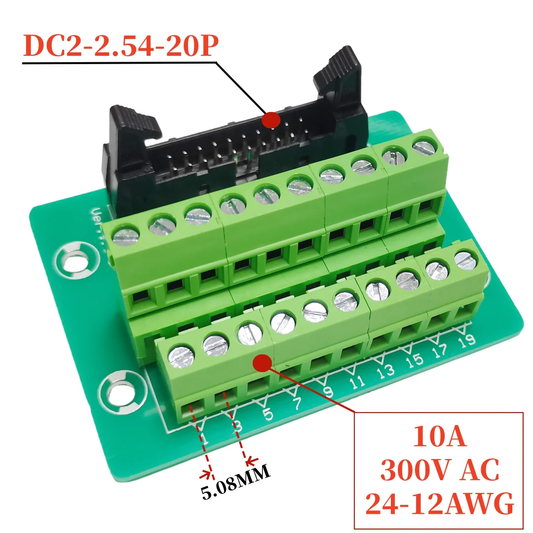 1PCS PLC 릴레이 터미널 블록 20P 26P 30P IDC 불혼 2.54MM 피치 어댑터 터미널 보드