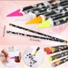 5pcs/set Nail Dotting Pen Picking Rhinestones Gems Drill Crystal Wax Pencil Diamond Picker Nail Art Tool 27.7cm= 9inches 4