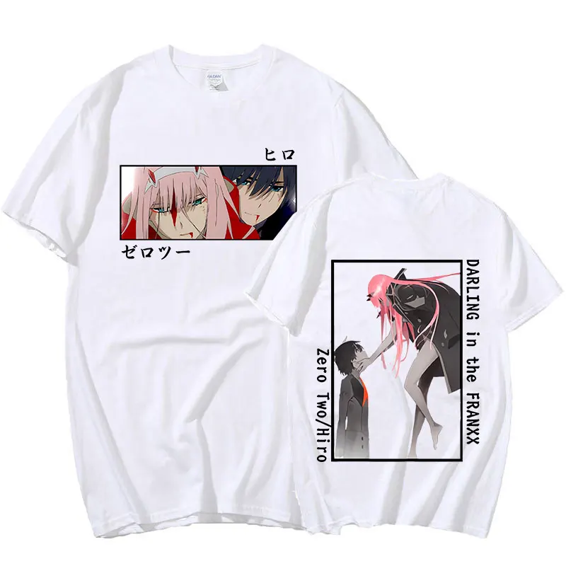 Anime Darling In The Franxx Short Sleeve T-shirt + Shorts Zero Two Cosplay  Costumes Two Piece Set Men Women Summer Streetwear Casual Two Pieces