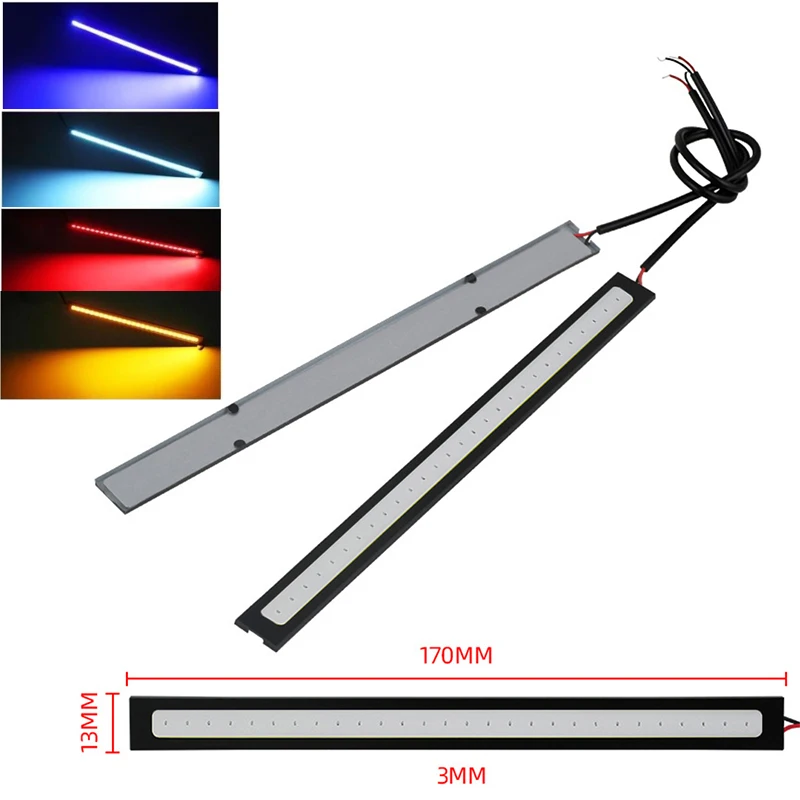 2Pc Impermeabile Dc 12V 17Cm Super Bright Led Car Cob Lights Drl Fog Driving Running Lamp Car Cob Led Light Blue Red Yellow Led