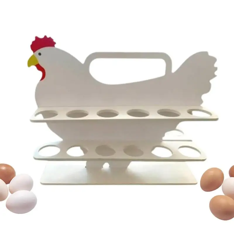 

Chicken Shaped Egg Holder Wooden Chicken-Shaped Storage Holder For Eggs Creative Hen Shaped Countertop Cabinet For Egg Farmhouse