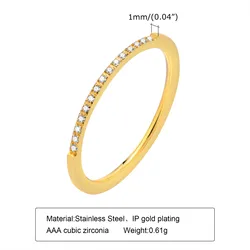 Elegant Gold - Toned Minimalist Stacking Rings for Women - Set of 2, Stainless Steel 2mm Thin Dome Shape (R - 562GW)