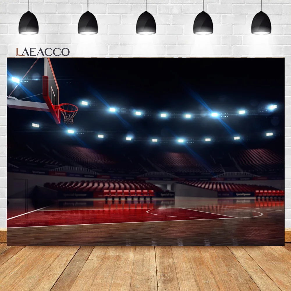 Laeacco Basketball-Hintergrund 2,3x2,3 M – Runde Form, Polyester, Für Foto-Shootings & Partys