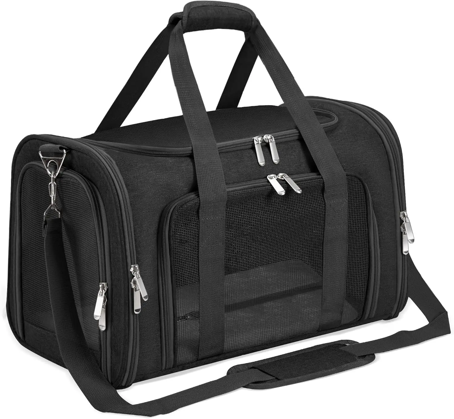 Transportadora para Perro y Gato, Transportín de Viaje Plegable de Cara Suave, Mochila Transportadora