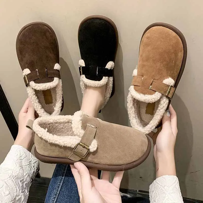 Comwarm Women's Cotton Shoes Fluffy Fuzzy Non-slips House Slides Faux Fur Plush Lined Warm Slippers For Women Indoor And Outdoor 3
