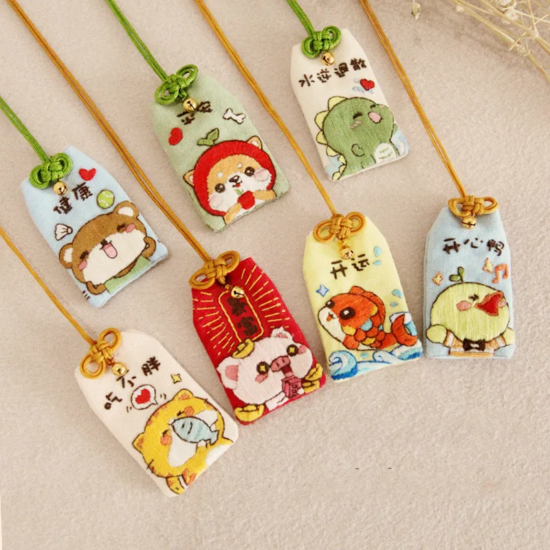Omamori Cross Stitch Protective Talisman Diy Embroidery Needlework Stitching Imagic Cute Organizer Accessories Pouch Craftwork