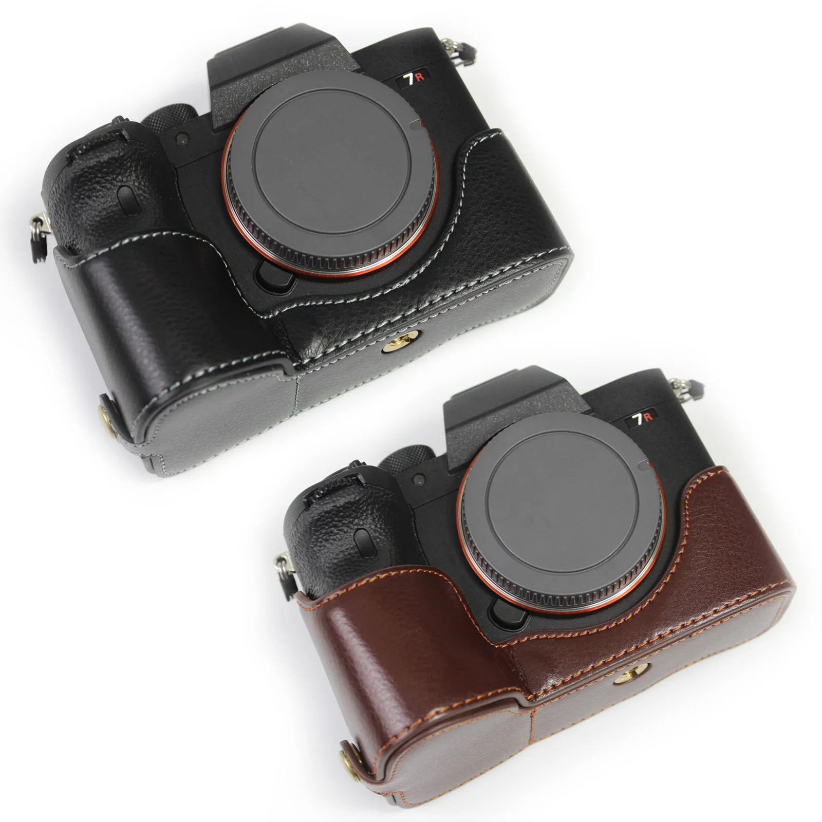 Vera Pelle Proteggi Mezza Fotocamera Impugnatura Per Sony A7R Mark Iv A7Rm4/A7R4/A9 Mark Ii/A92